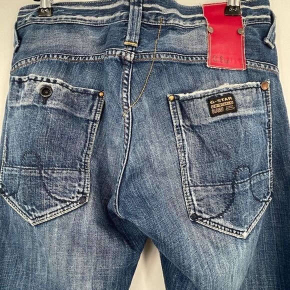 G-STAR Raw Original Blue Denim Relaxed Fit Distressed Cotton Jeans Size 32x32 - Picture 3 of 10
